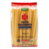 Pastai Gragnanesi front packaging showing organic Mafaldine and I.G.P. provenance benefits