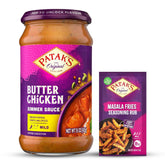 Patak's front packaging showing product and usage benefits