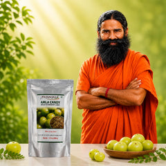 patanjali candy held in hand to show real size and portable snack convenience