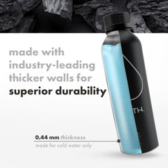 PATHWATER bottle held in hand to show 25 fl oz scale and portable convenience