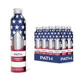 PATHWATER front packaging view showing brand and reusable aluminum bottle benefit