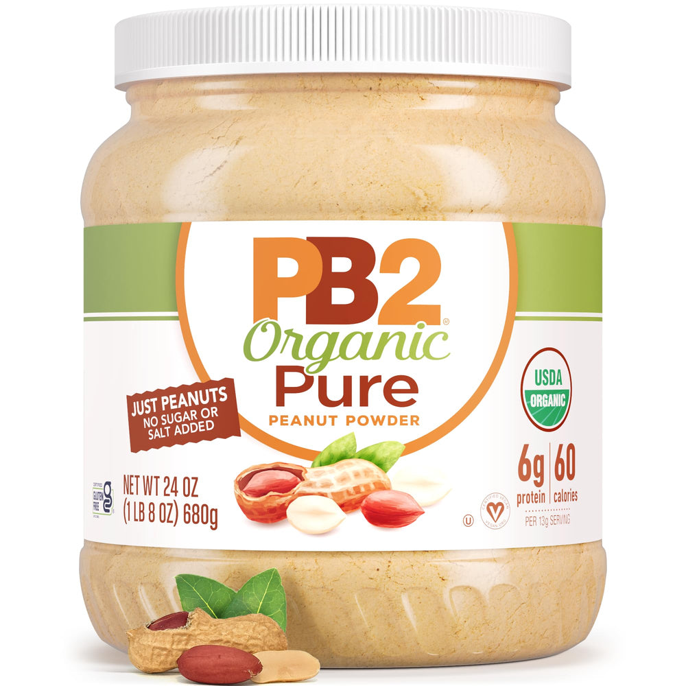 PB2 front packaging showing organic label and clean ingredient list for trust