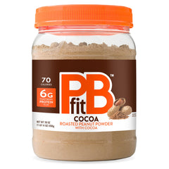 PBfit cocoa front canister showing packaging and size benefit