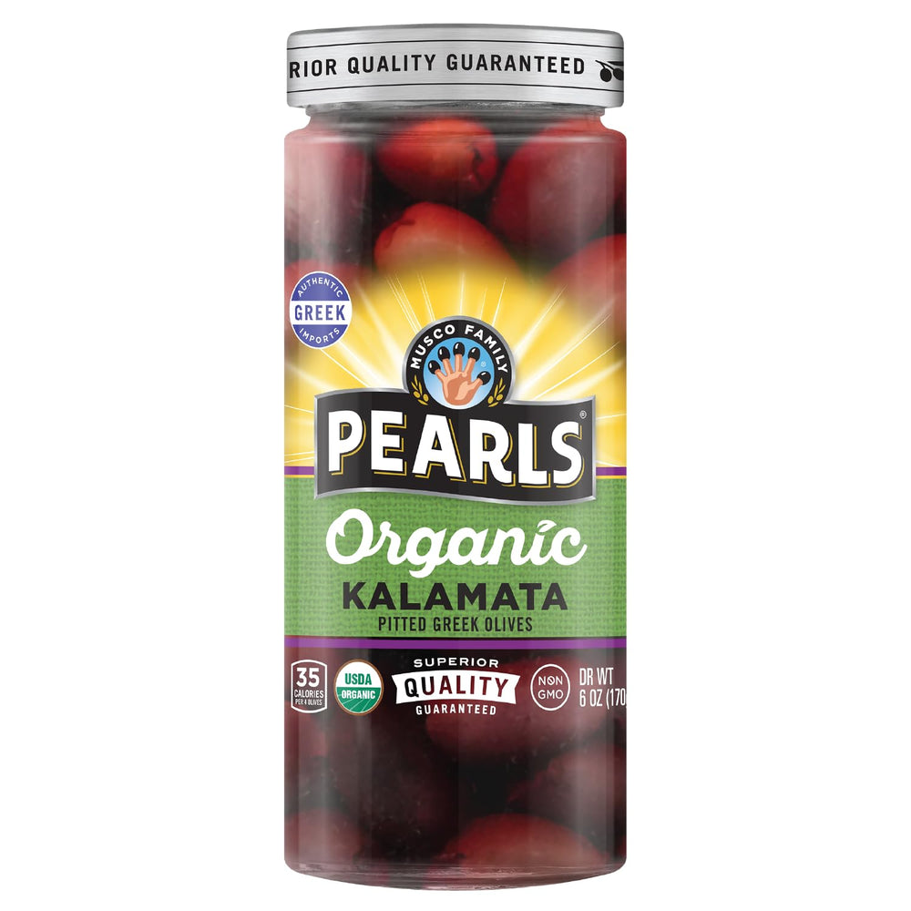 PEARLS front label on jar showing organic certifications and bold branding benefit clarity