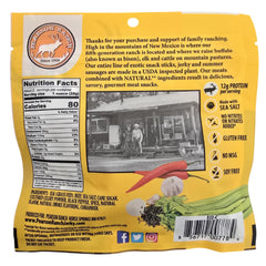 PEARSON RANCH elk jerky open bag with pieces on a board, ready-to-eat high protein snack