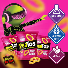 PeaTos close-up of seasoning on ring showcasing bold sweet onion taste