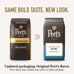 Peet's Big Bang close-up of beans highlighting roast color and even texture