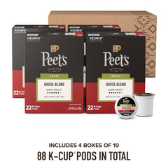Peet's close-up K-Cup pod top displaying branding and easy brewing benefit