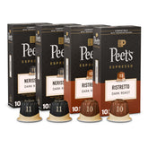 Peet's Coffee variety pack front packaging showing both blends and capsule count