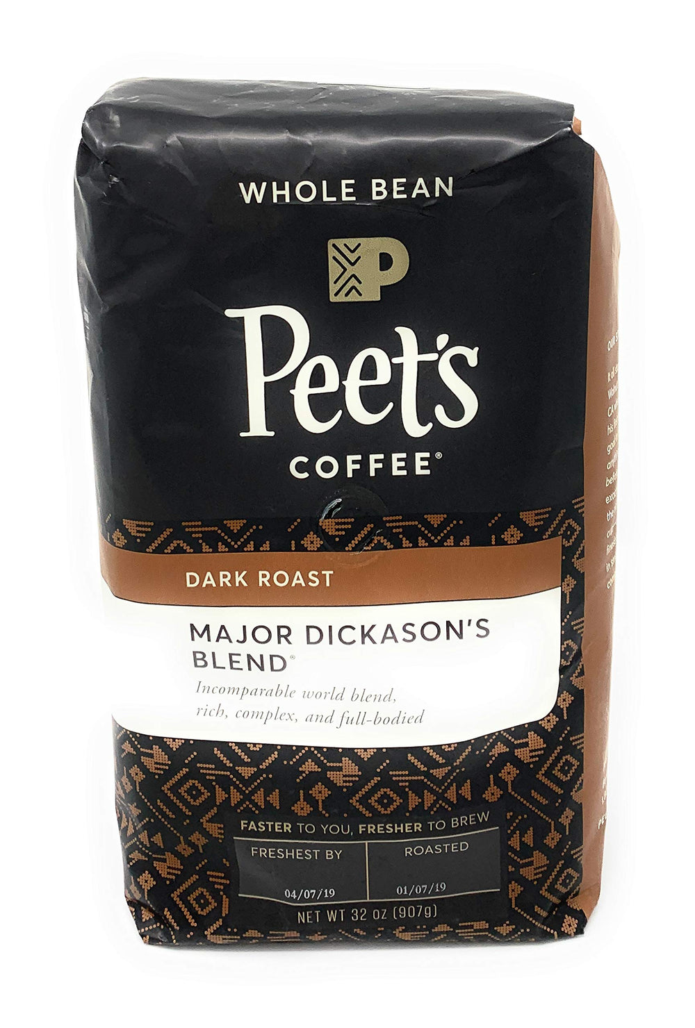 Peet's front packaging view showing 32oz bag and bold branding for convenience