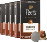 Peet's Coffee front packaging showing 50-count for convenient supply and bold roast