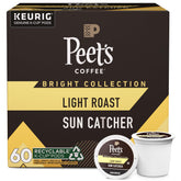 Peet's Sun Catcher front packaging showing 60 K-Cup pods and bright design benefits visibility