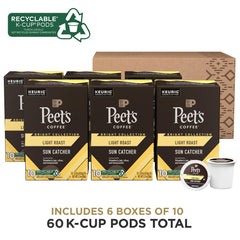 Peet's Sun Catcher K-Cup close-up displaying pod lid texture and easy single-serve convenience