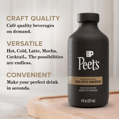 Peet's iced latte made with concentrate demonstrating fast cold drink creation
