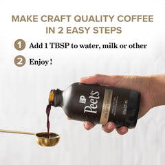 Peet's tablespoon measurement indicating simple dilution for consistent cups