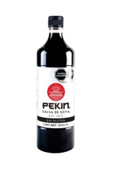 pekin bottle front label showing brand and size, clear pantry staple benefit