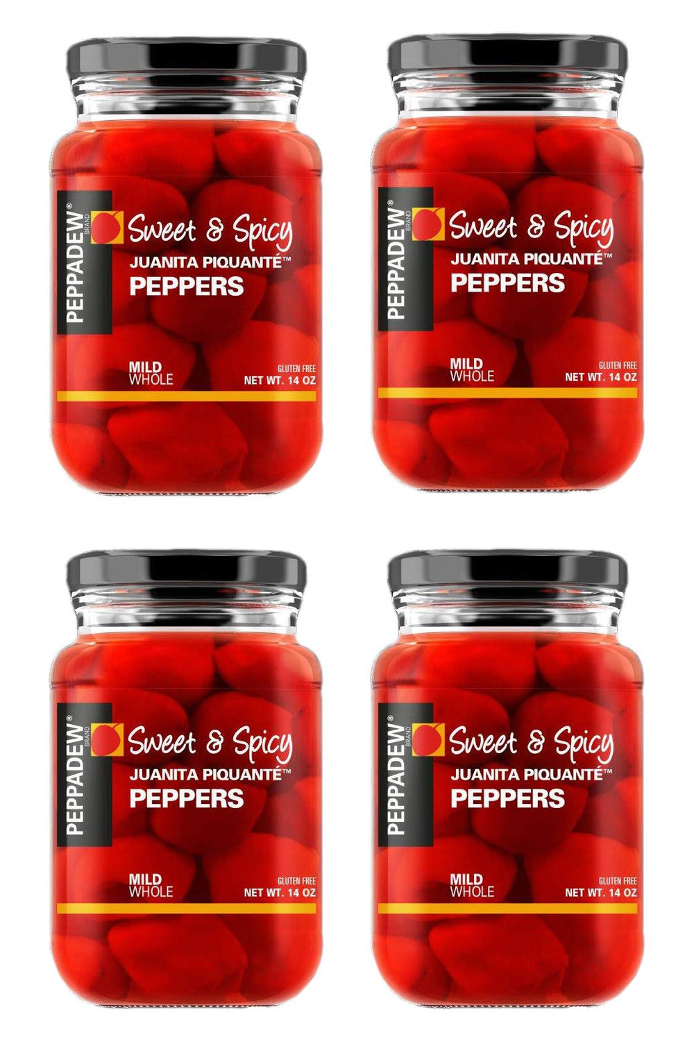 Peppadew jar front packaging showing label and vibrant peppers for quick identification