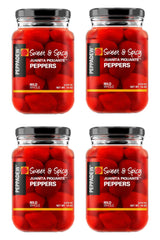 Peppadew jar front packaging showing label and vibrant peppers for quick identification