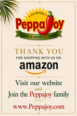 Peppajoy label and origin detail emphasize Turks and Caicos roots and natural ingredients