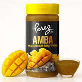 Pereg Amba front label showing brand and jar for quick identification