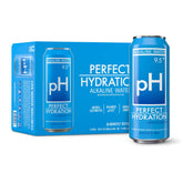 Perfect Hydration front packaging showing clean aluminum can and branding benefit hydration