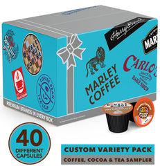 Perfect Samplers single-serve pods fanned out to display variety and choice for mornings