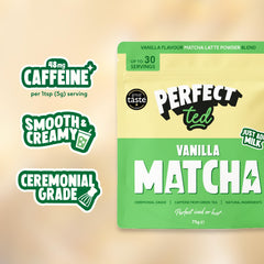 Perfect Ted matcha powder close-up highlighting silky texture and smooth whisking