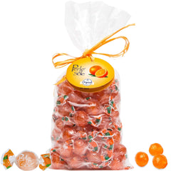 Perle di Sole front packaging showing resealable bag and orange drops, convenient storage