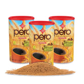 Pero front packaging 7oz jar showing label and three-pack convenience