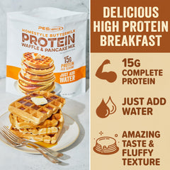 PEScience stacked pancakes showing fluffy result and restaurant-style taste benefit