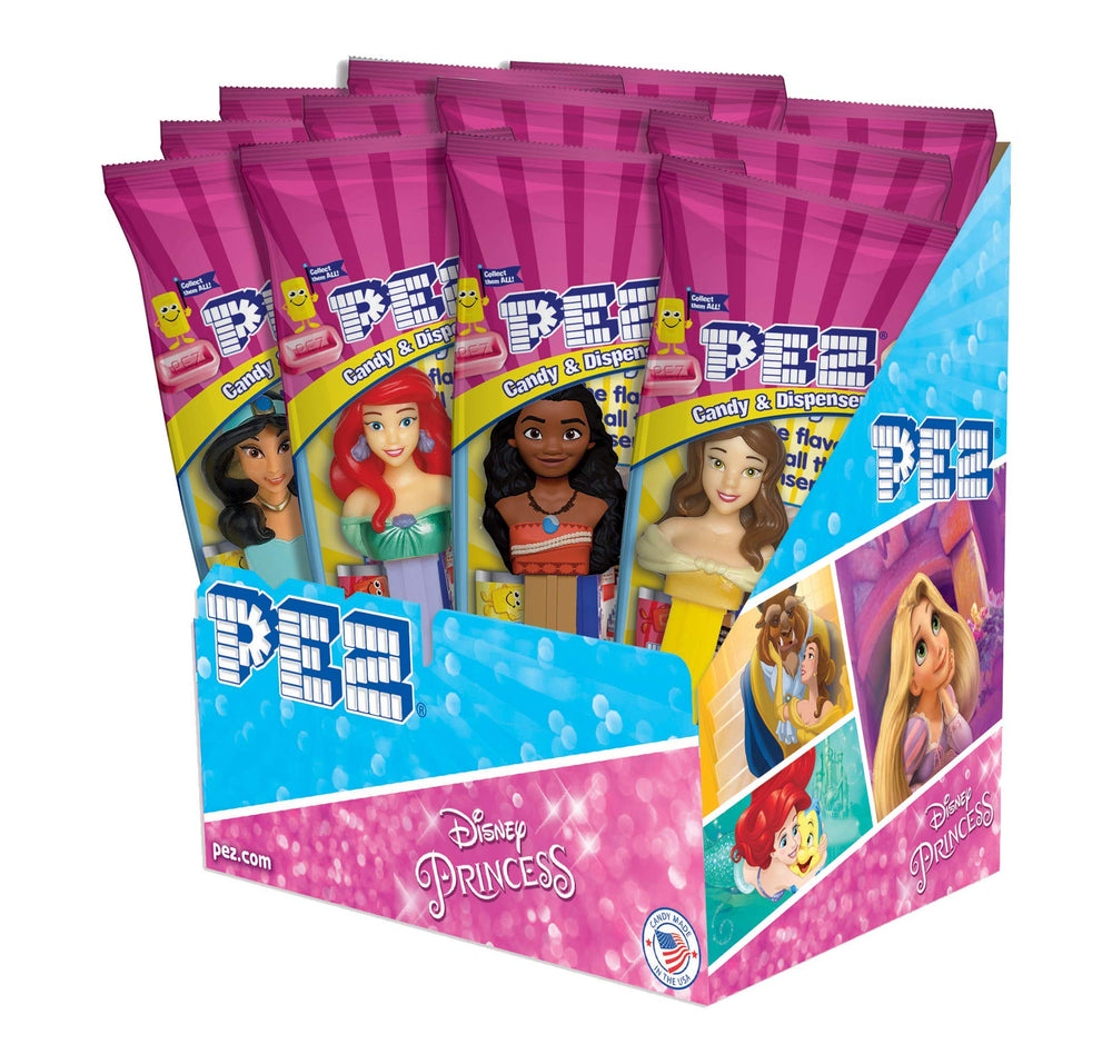 PEZ Disney Princess front-packaging showing characters and party-ready fun