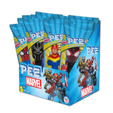 PEZ front-box showing Marvel branding and assorted dispensers for quick gifting