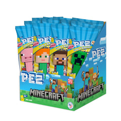 PEZ Minecraft front packaging showing dispensers and candy for party-ready favors