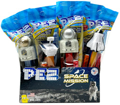 PEZ front packaging showing assorted space mission dispensers and convenience