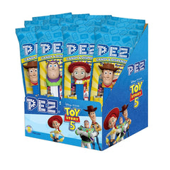 PEZ front packaging showing Toy Story 5 characters and value pack benefits