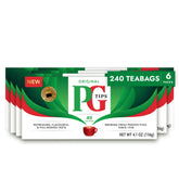 PG Tips front packaging showing quantity and brand benefits