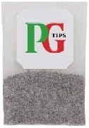 Close-up of a PG Tips tea bag highlighting quick infusion and rich leaves inside
