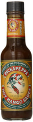 Pickapeppa bottle front label showing mango hot sauce for clear identification and appeal