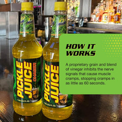 Bottle cap detail on Pickle Juice demonstrating secure seal and freshness benefit