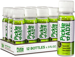 PickleAde front packaging showing 12-pack and benefits for quick hydration