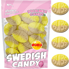 Pickmix Candy Sweden front packaging showing banana Bubs bag and freshness
