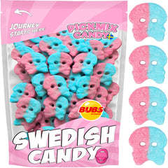 Pickmix Candy Sweden front of bag showing Bubs Dizzy Skulls, clear branding for easy selection