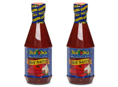 Pico Pica front packaging showing two 15.5 oz bottles and hot label for bold flavor