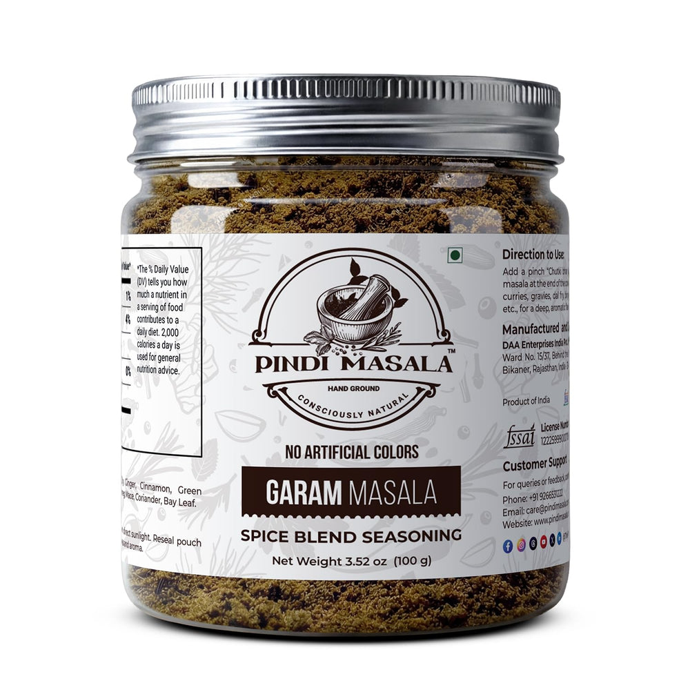 Pindi Masala front jar showing label and clean packaging benefits