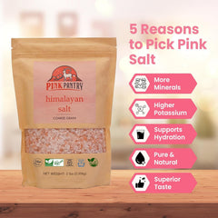 Pink Pantry salt crystals inside a grinder ready to season dishes evenly and quickly