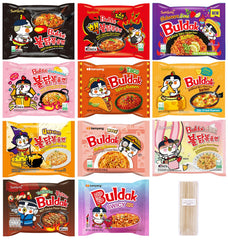 Pinstar Premium front packaging of Samyang 11-flavor variety pack shows contents clearly and invites tasting