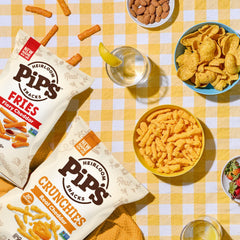 Close-up of Pipcorn fries texture highlighting crispness and real cheddar flavor