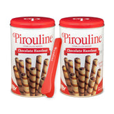 Pirouline front of tin showing branding and elegant packaging benefit presentation