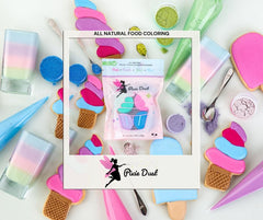 Hand applying Pixie Dust-colored frosting with spatula showcasing Pixie Dust color payoff