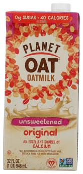 Planet Oat front packaging showing 32 fl oz carton and label benefits